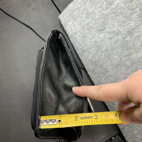 VTG Fossil Black Pebbled Leather Crossbody Purse Bag (8.5"x7") - Picture 9 of 10